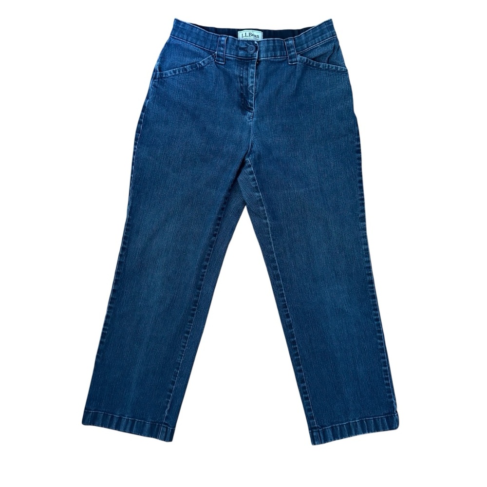 L.L. Bean Women’s Classic Fit Straight Leg Jeans Size 4 Petite Dark‎ Wash